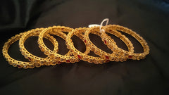 Maroon gilli 6pc 24k gold plated bangle set