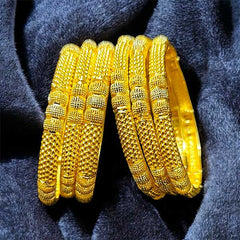 Three kharbooza with rodium 24k gold plated 6pc bangles set