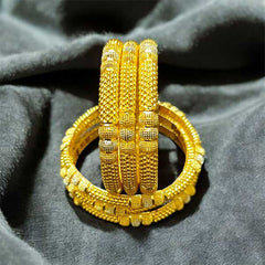 Three kharbooza with rodium 24k gold plated 6pc bangles set