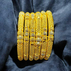 Three kharbooza with rodium 24k gold plated 6pc bangles set